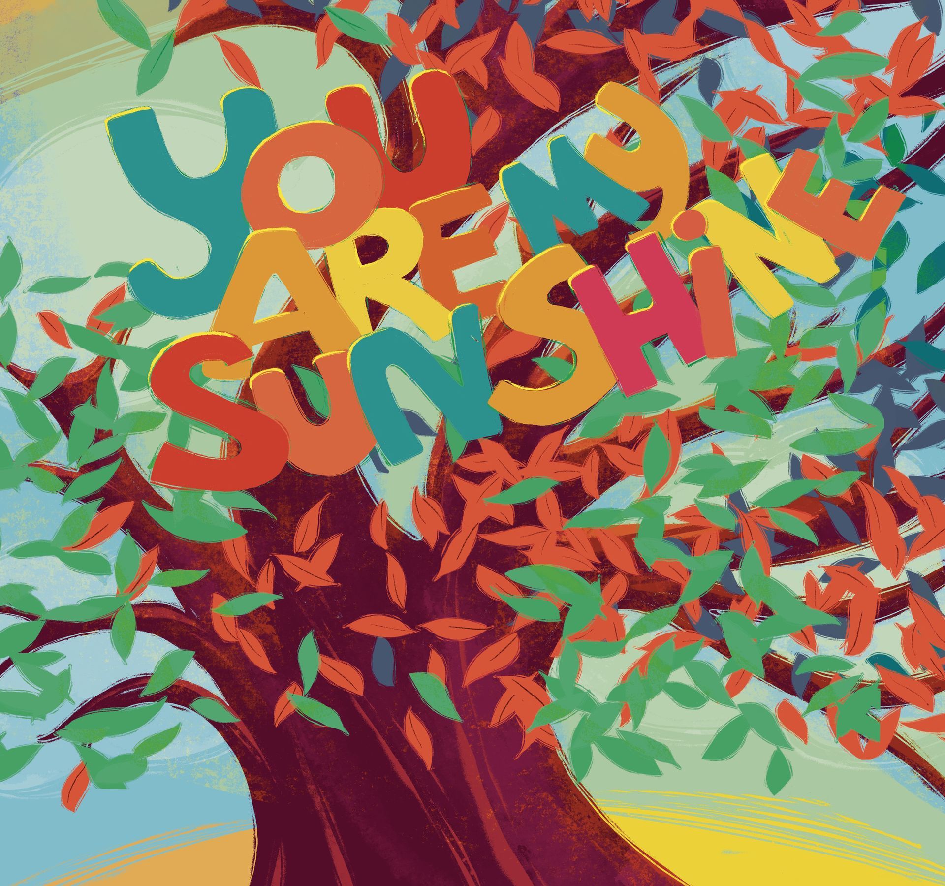 Farbenfrohe Illustration eines Baumes