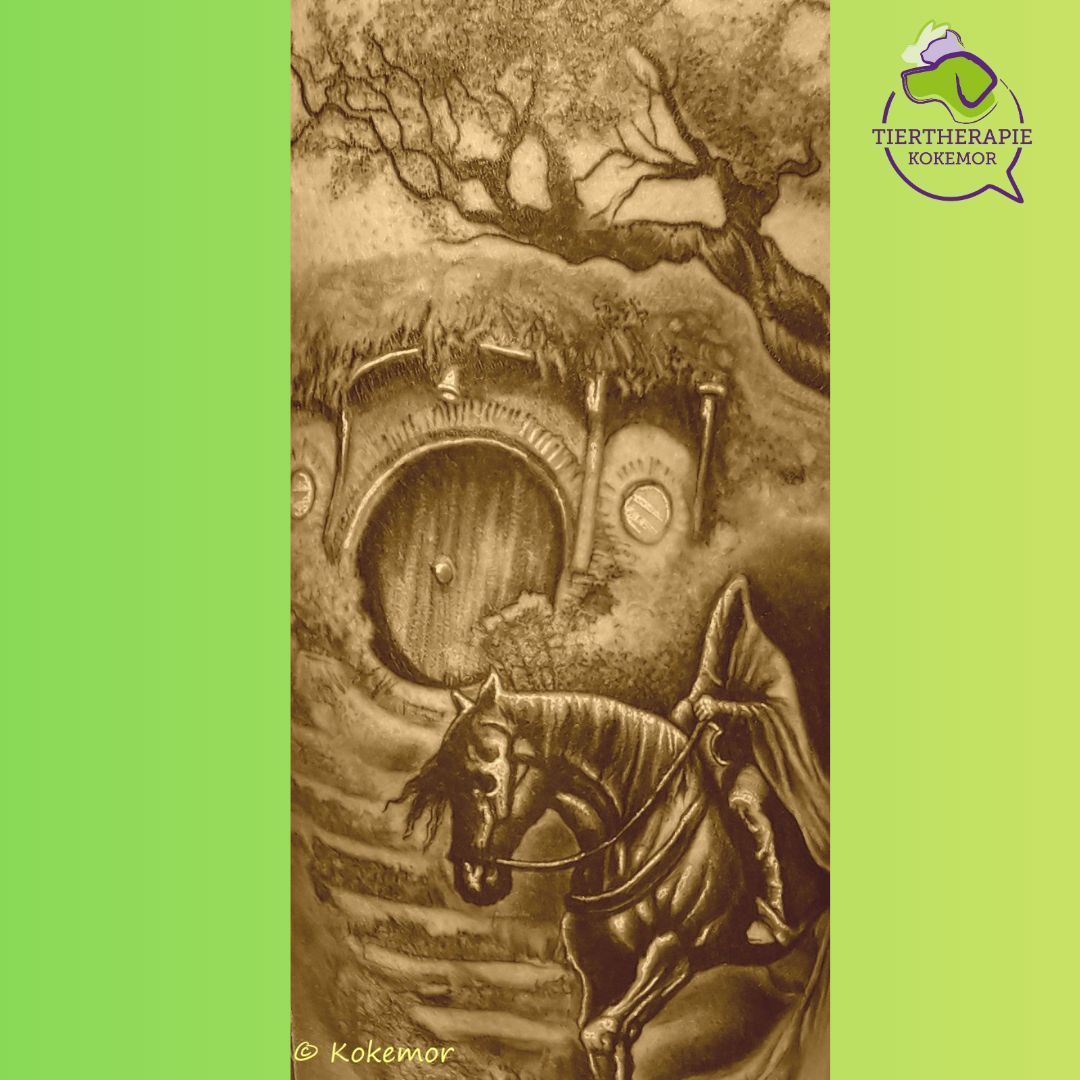 Herr der Ringe Tattoo Hobbithöhle Schwarzer Reiter