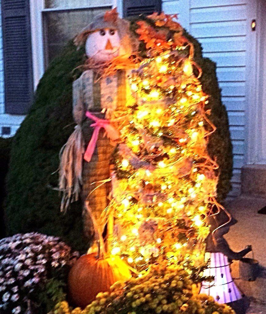 Scare crow and Halloween holiday tree