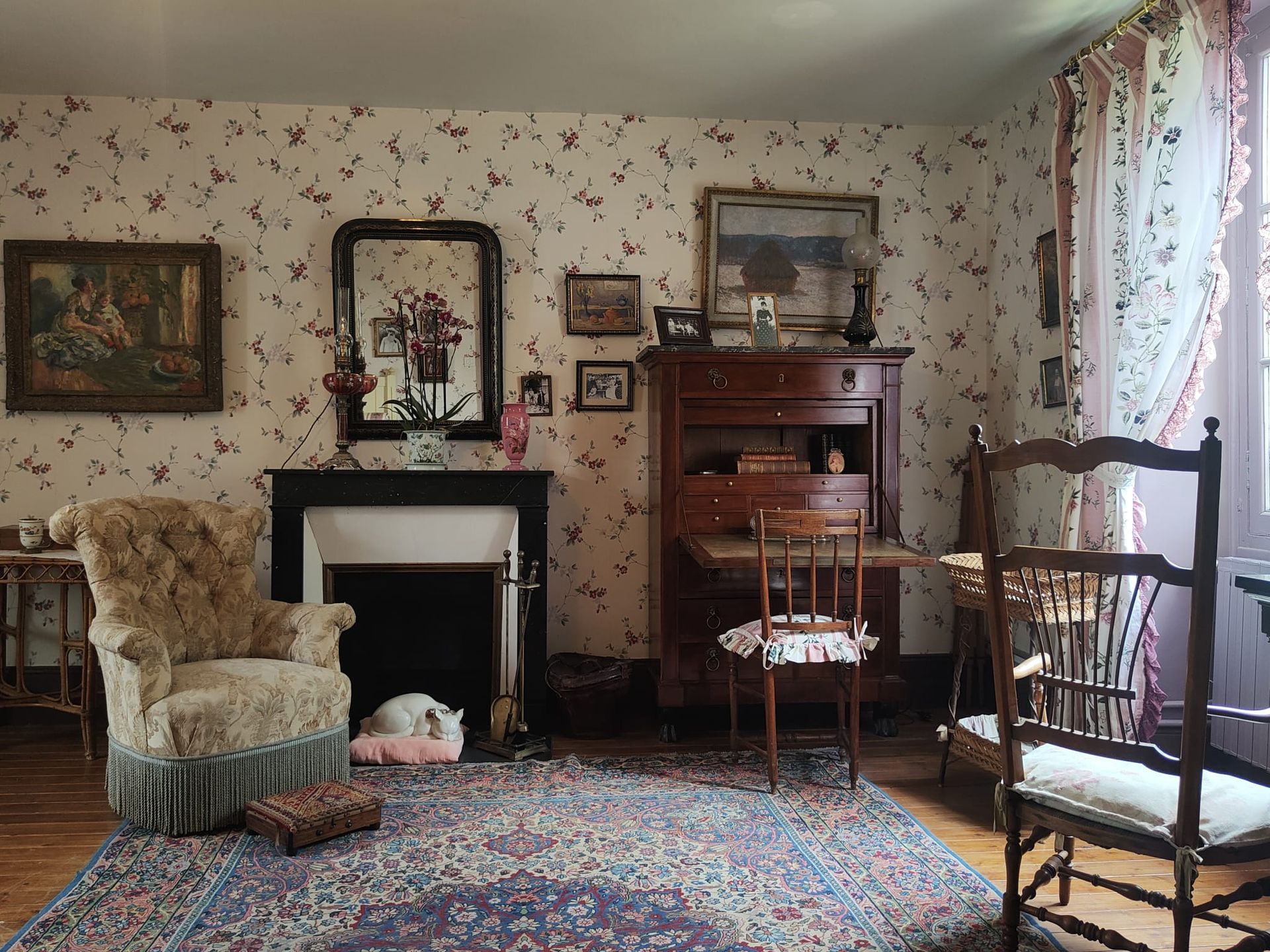 Interior of Claude Monet’s house in Giverny with original furniture and décor