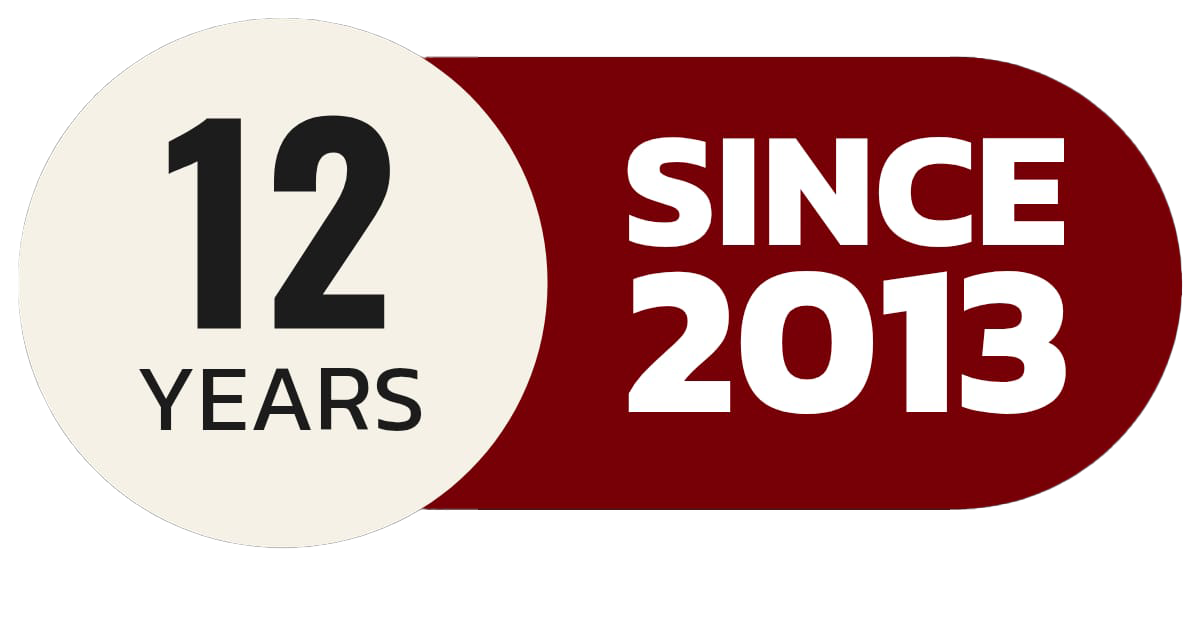 12 years - Since 2013