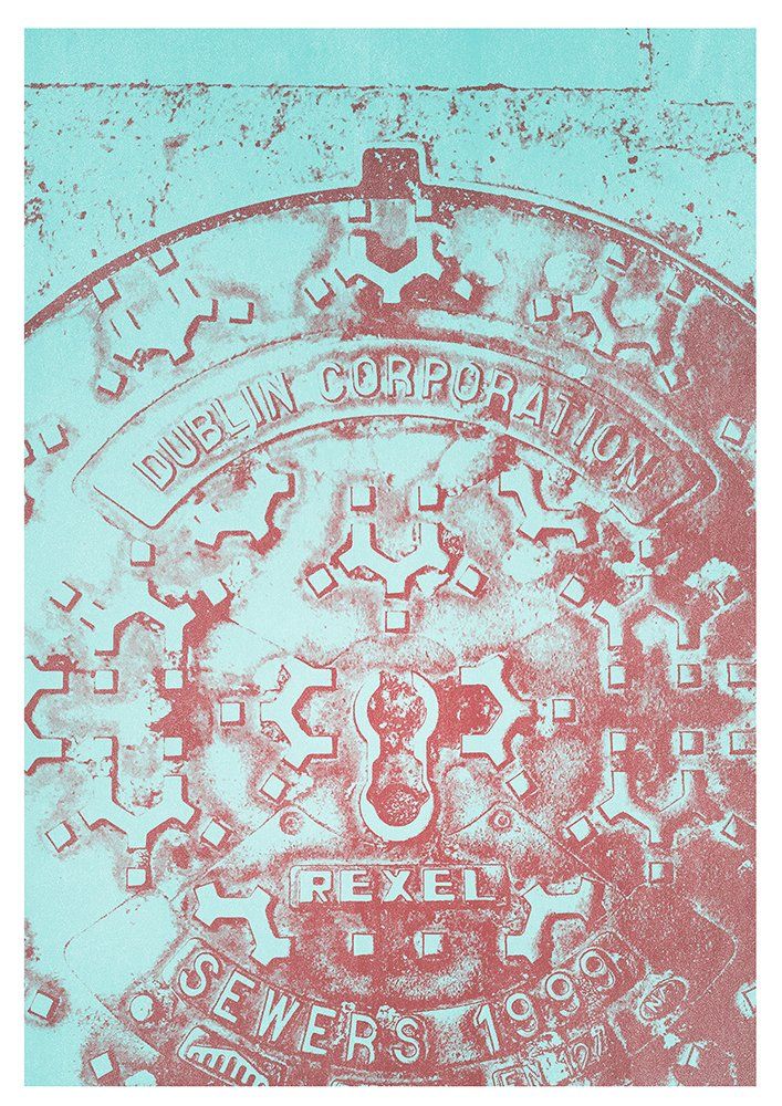 Dublin manhole street art illustration