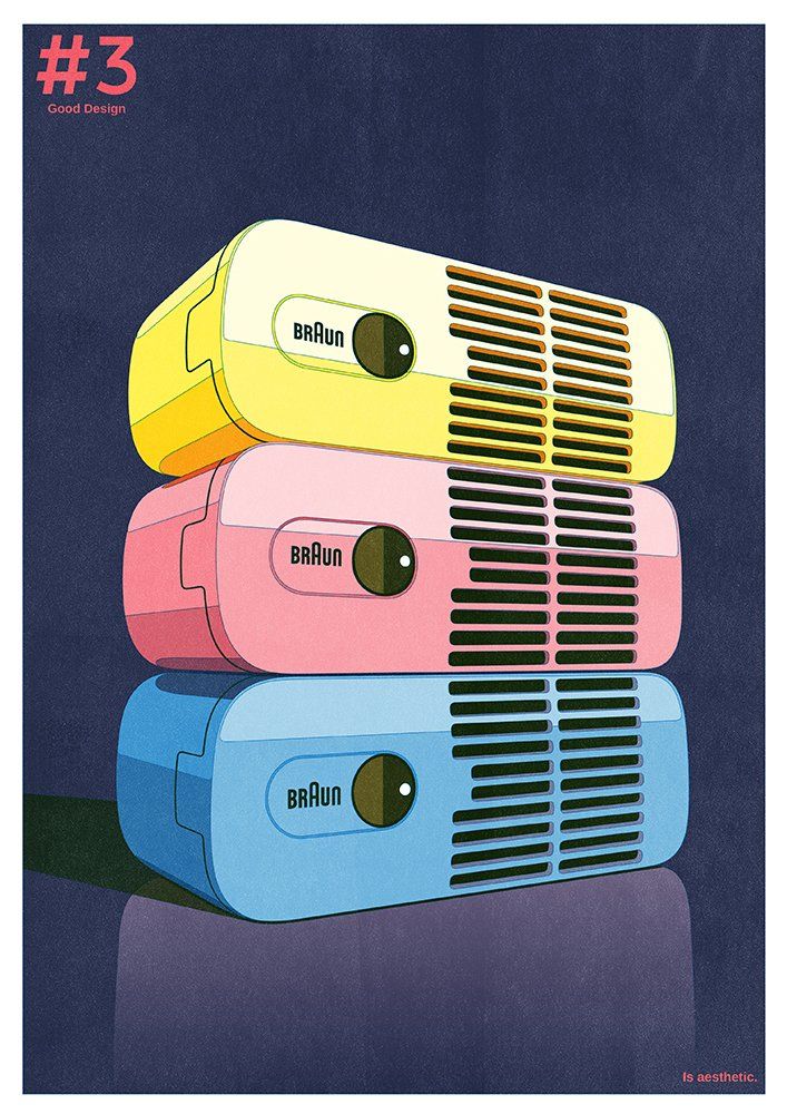Dieter Rams Braun Good Design illustration riso print
