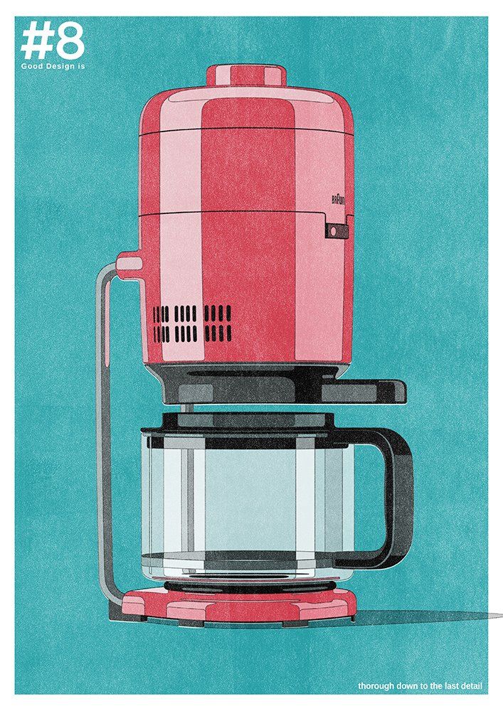 KF20 Braun Dieter Rams illustration risograph art poster by haus der riso