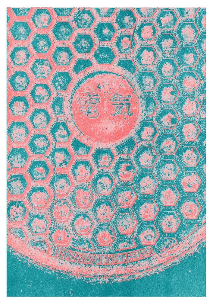 Okinawa manhole street art illustration