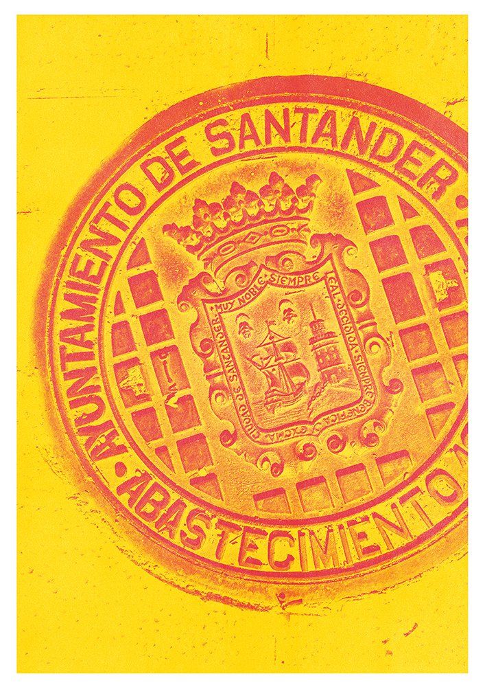 Santander manhole street art illustration