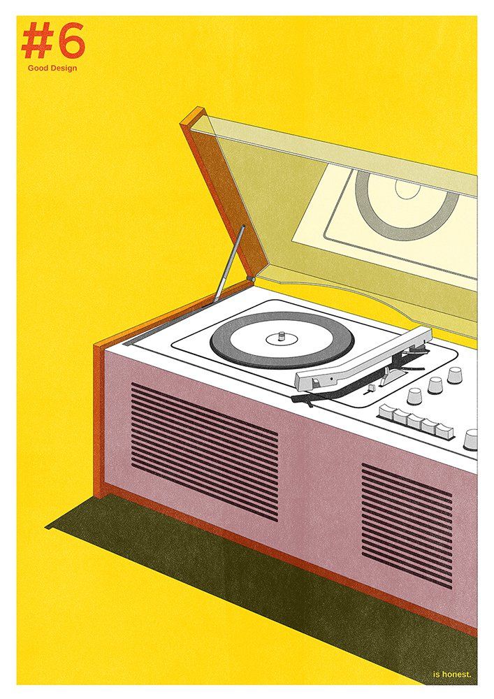SK4 Braun Dieter Rams illustration risograph art poster by haus der riso