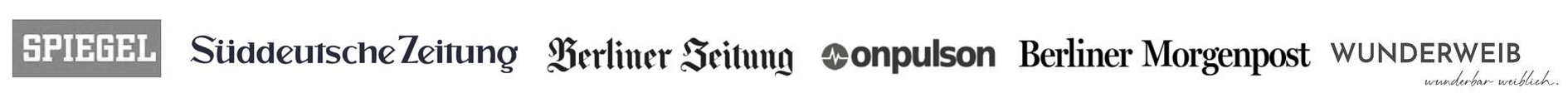 Bekannt aus folgenden Medien: Spiegel, Süddeutsche Zeitung, Berliner Morgenpost, Berliner Zeitung, onpulson, Wunderweib