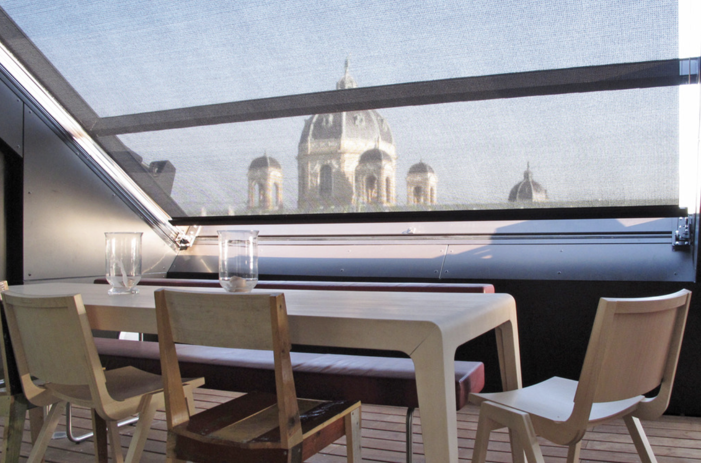 Wintergarten System, Beschattung, Skylight, Silent Gliss, München, elektrischer Sonnenschutz