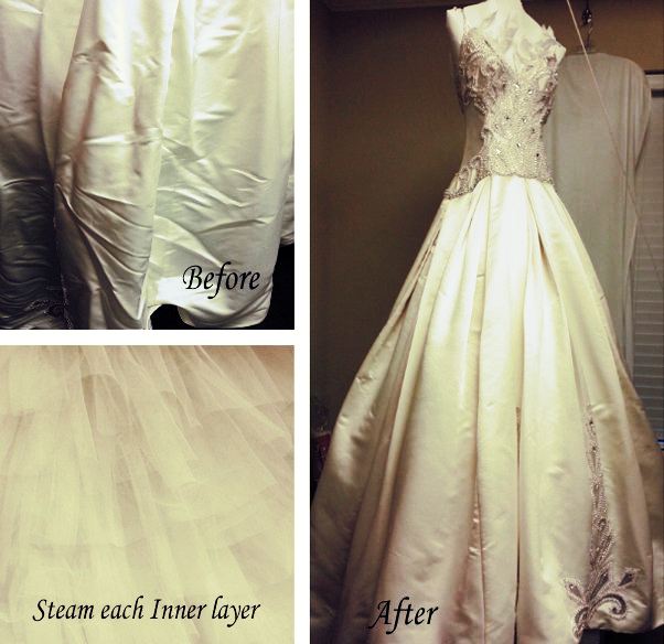 Wedding Dress steaming / Pressing