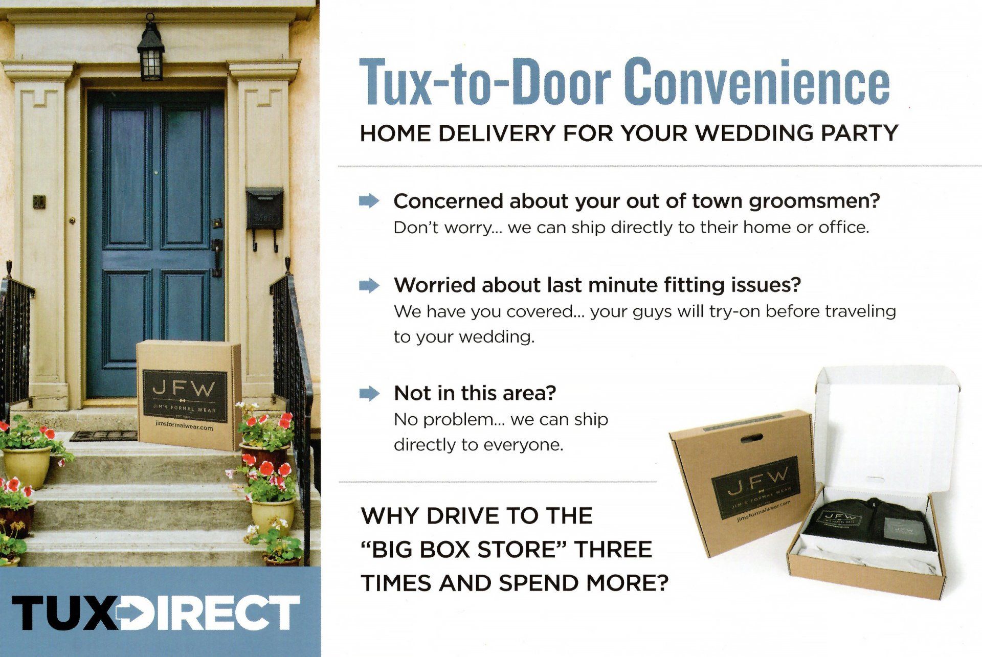 Tuxedo Suit Rentals deliver to door Out of town groomsmen online order