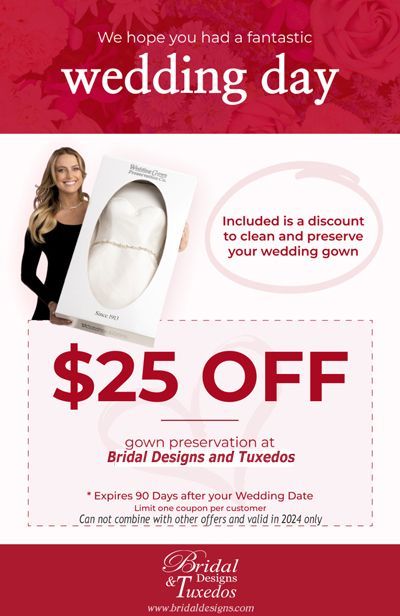 wedding gown preservation cleaning coupon
