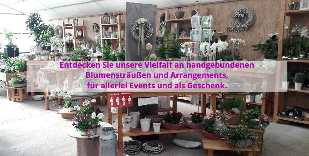 Entdecken Sie unsere Vielfalt an handgebundenen Blumensträußen und Arrangements, für allerlei Events und als Geschenk.