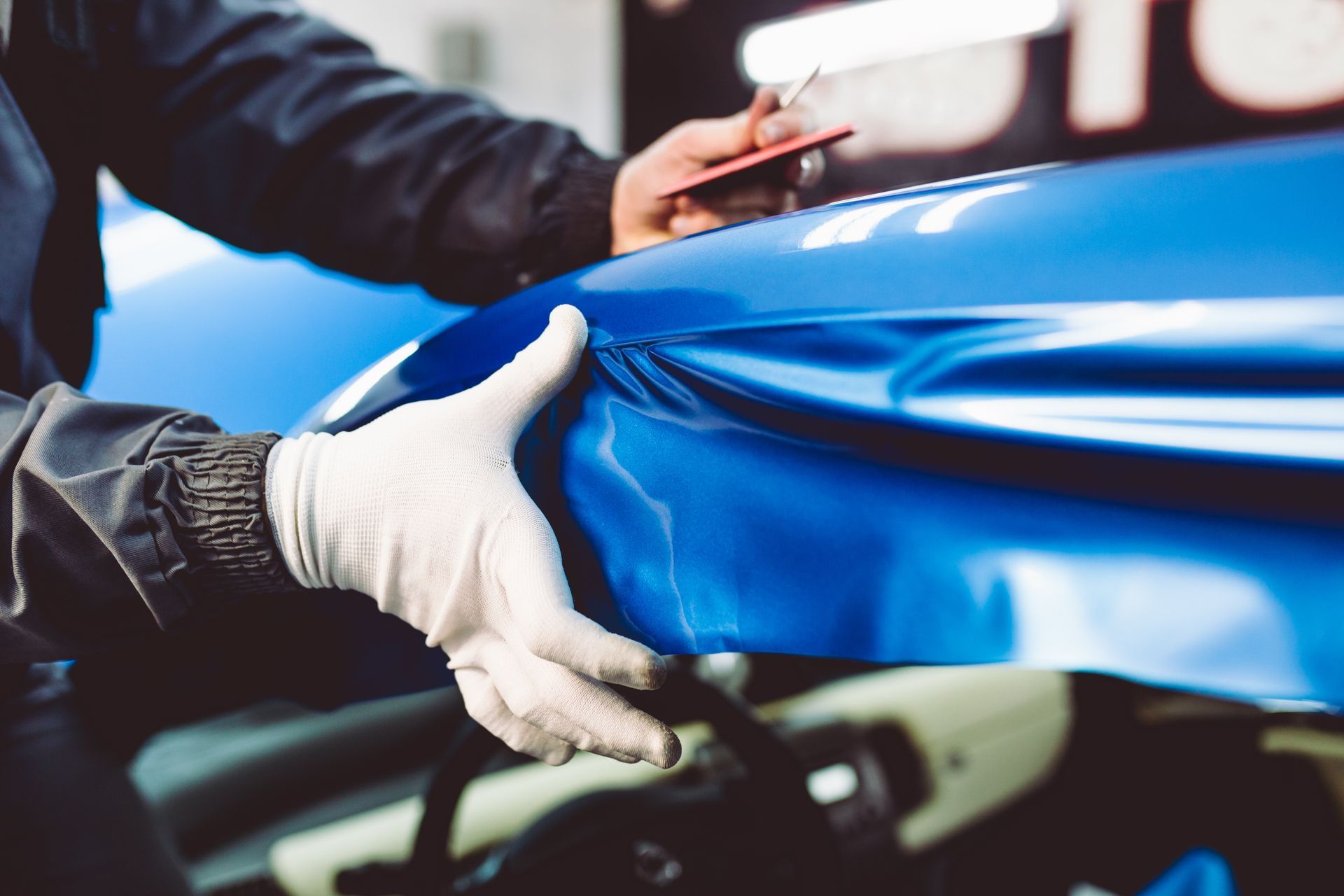 a car being wrapped