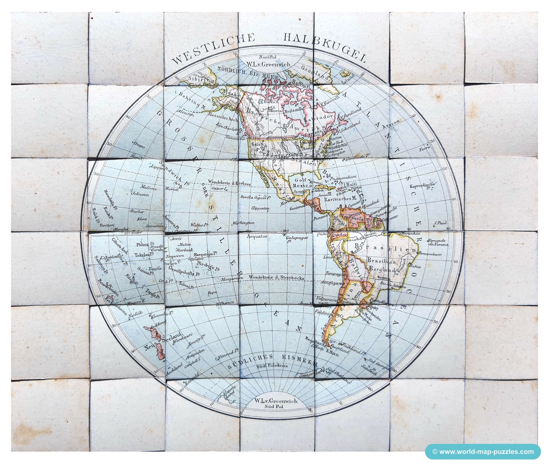 Geographisches Mosaik-Spiel Otto Maier Ravensburg
(Geographical Mosaic Game)