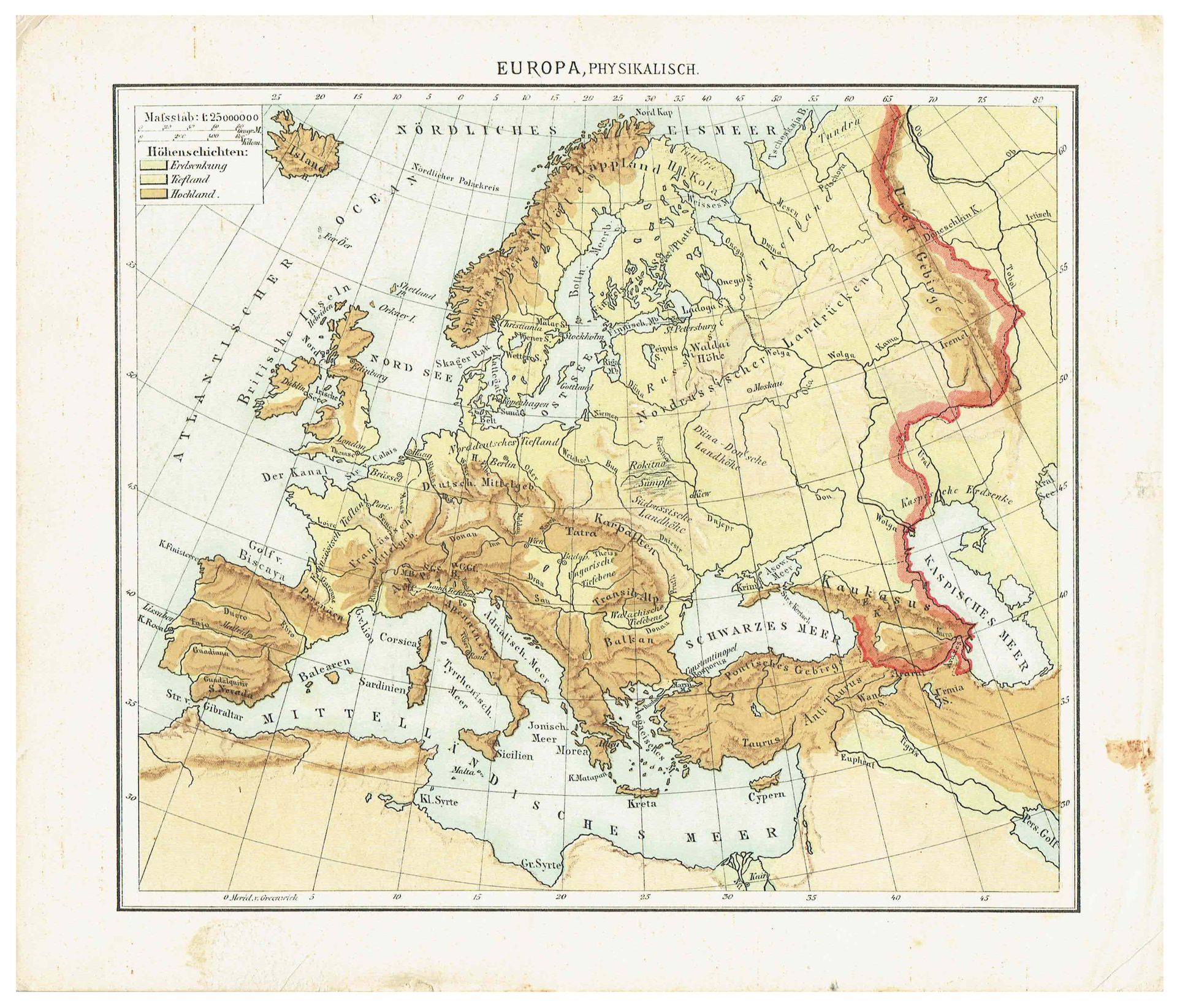 Geographisches Mosaik-Spiel Otto Maier Ravensburg
(Geographical Mosaic Game)
Map of Europe - physical
Original map copy