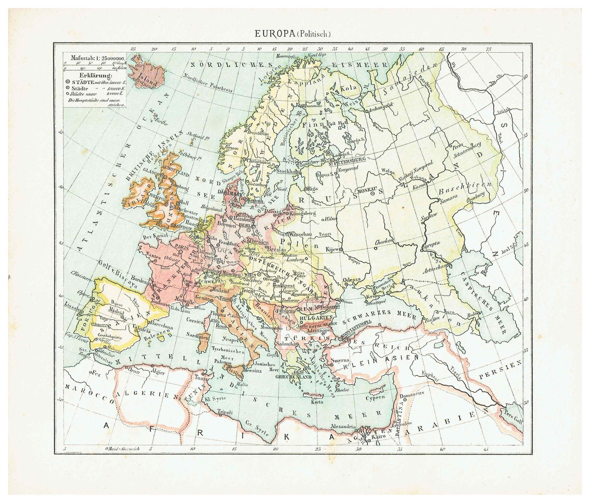 Geographisches Mosaik-Spiel Otto Maier Ravensburg
(Geographical Mosaic Game)
Map of Europe - political
Original map copy