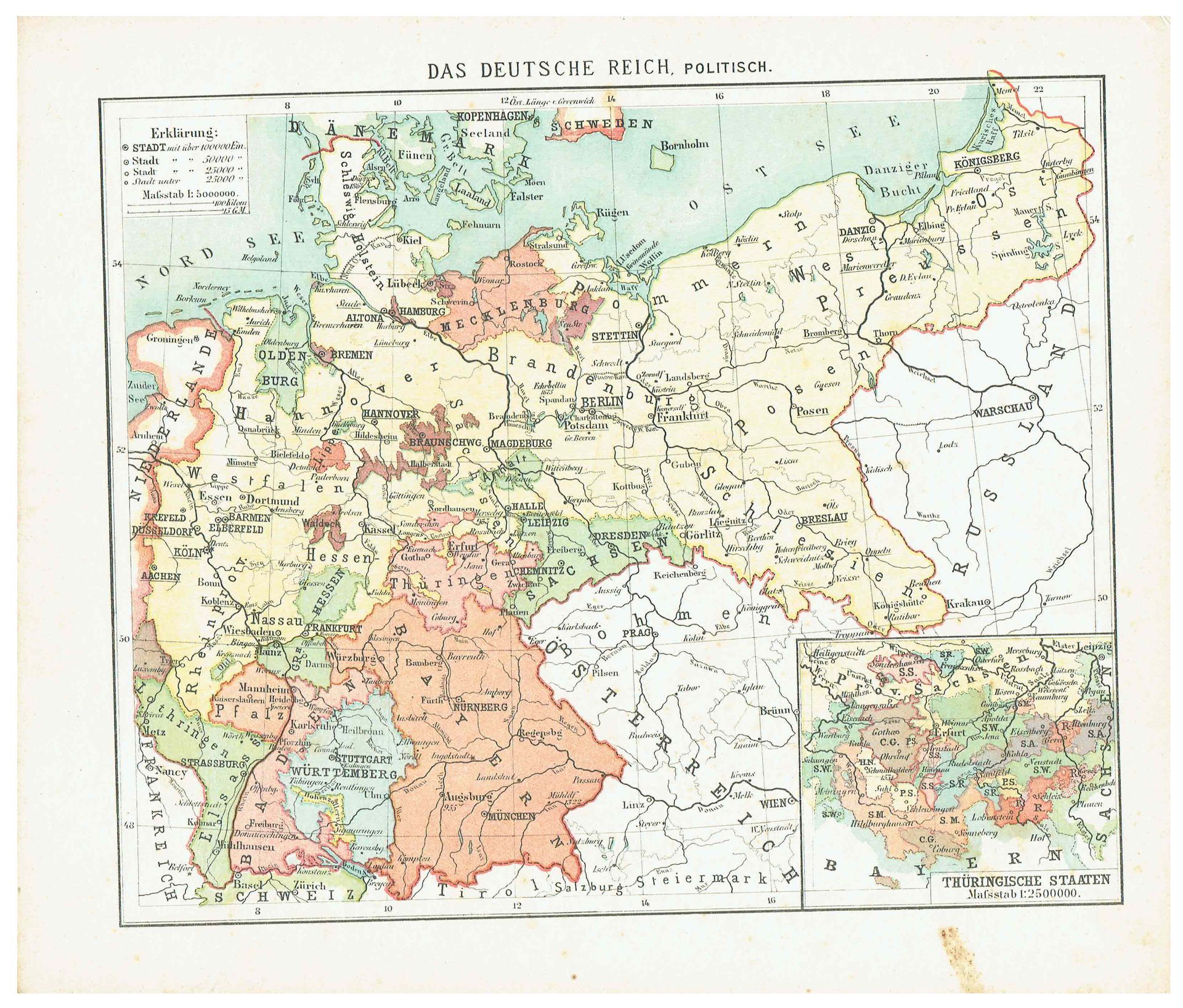 Geographisches Mosaik-Spiel Otto Maier Ravensburg
(Geographical Mosaic Game)
Map of the German Reich - political
Original map copy