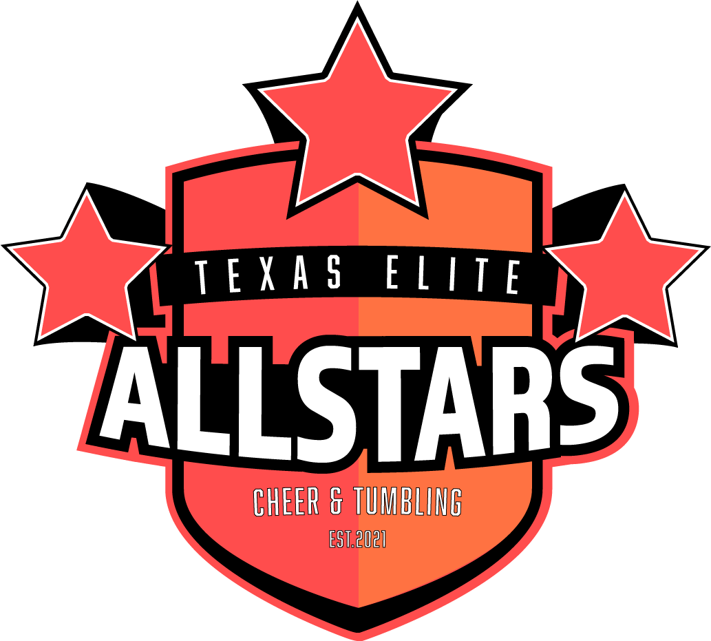 Texas Elite Allstars Logo with 3 stars on top left middle and right.