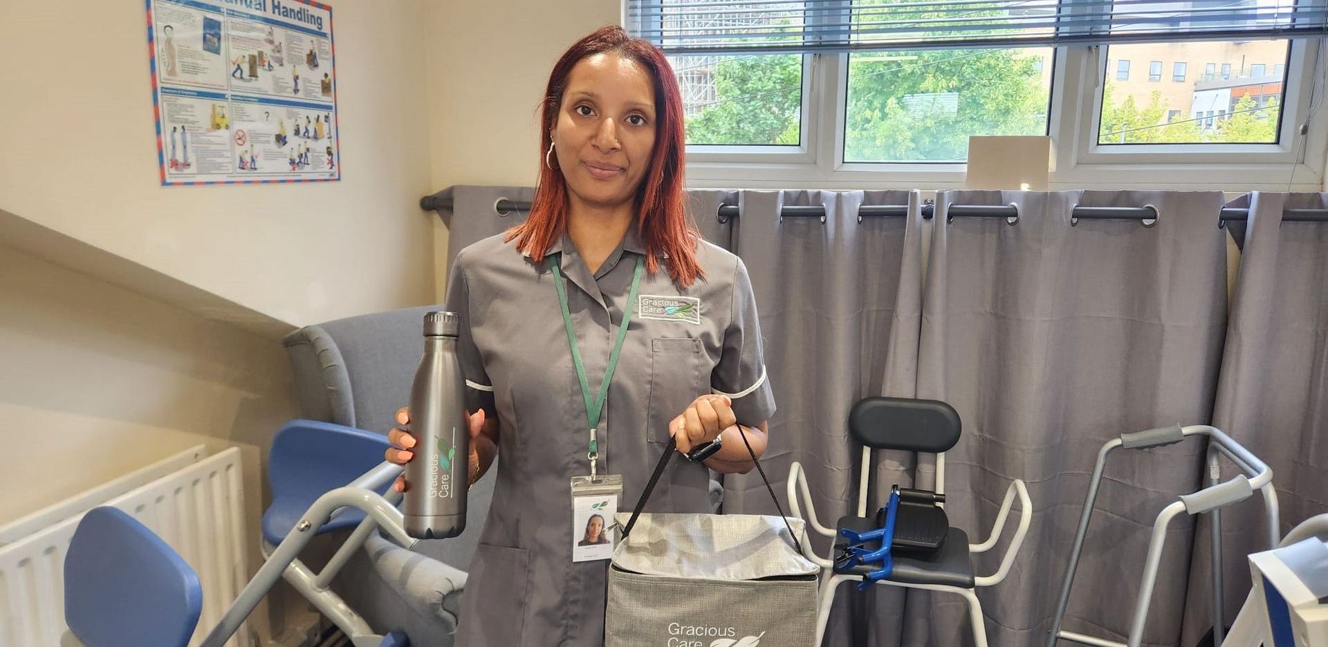 Carer in Training Room with full PPE