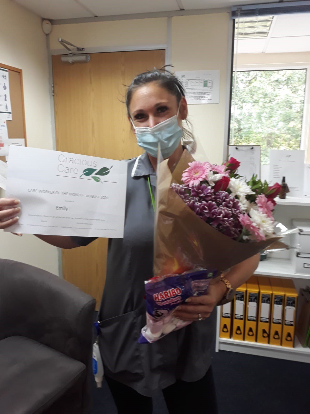 Emily with her certificate