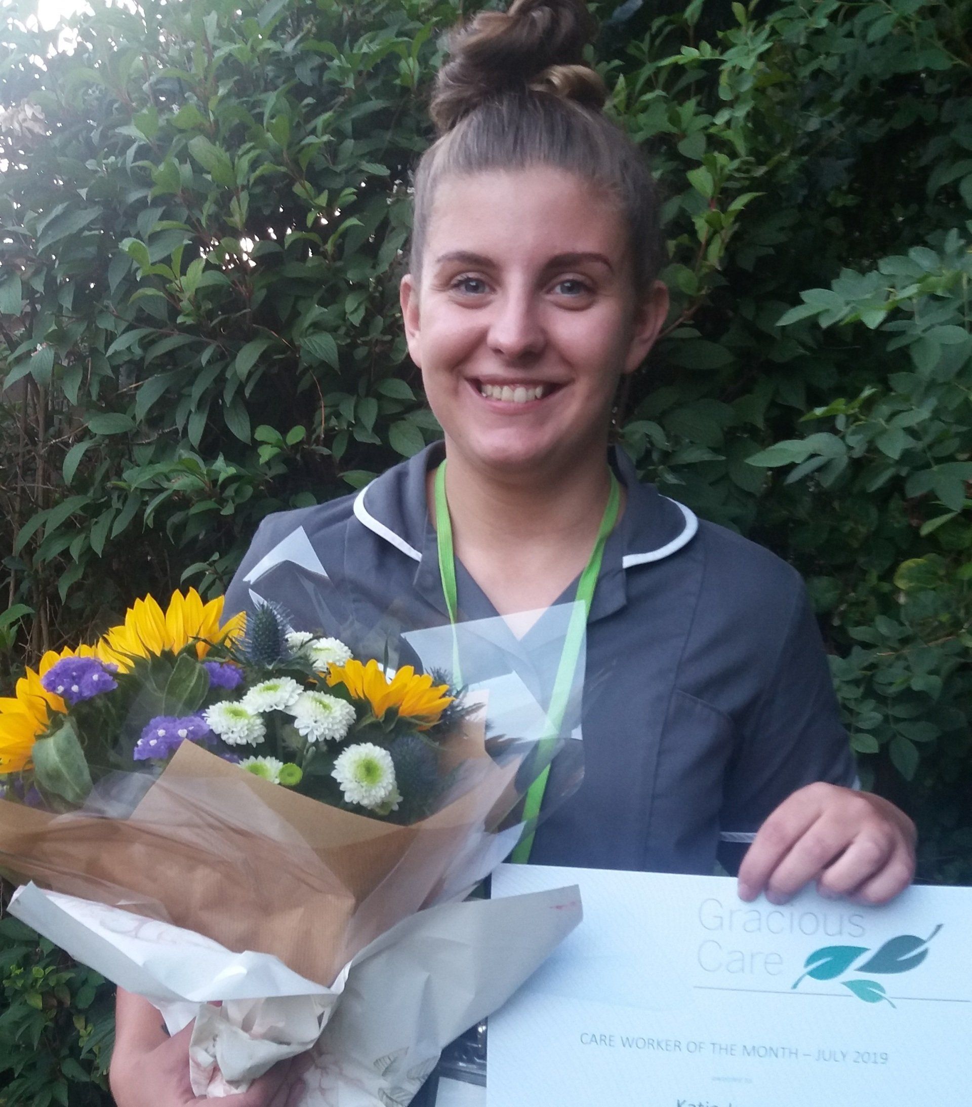 Carer of the month certificate presentation