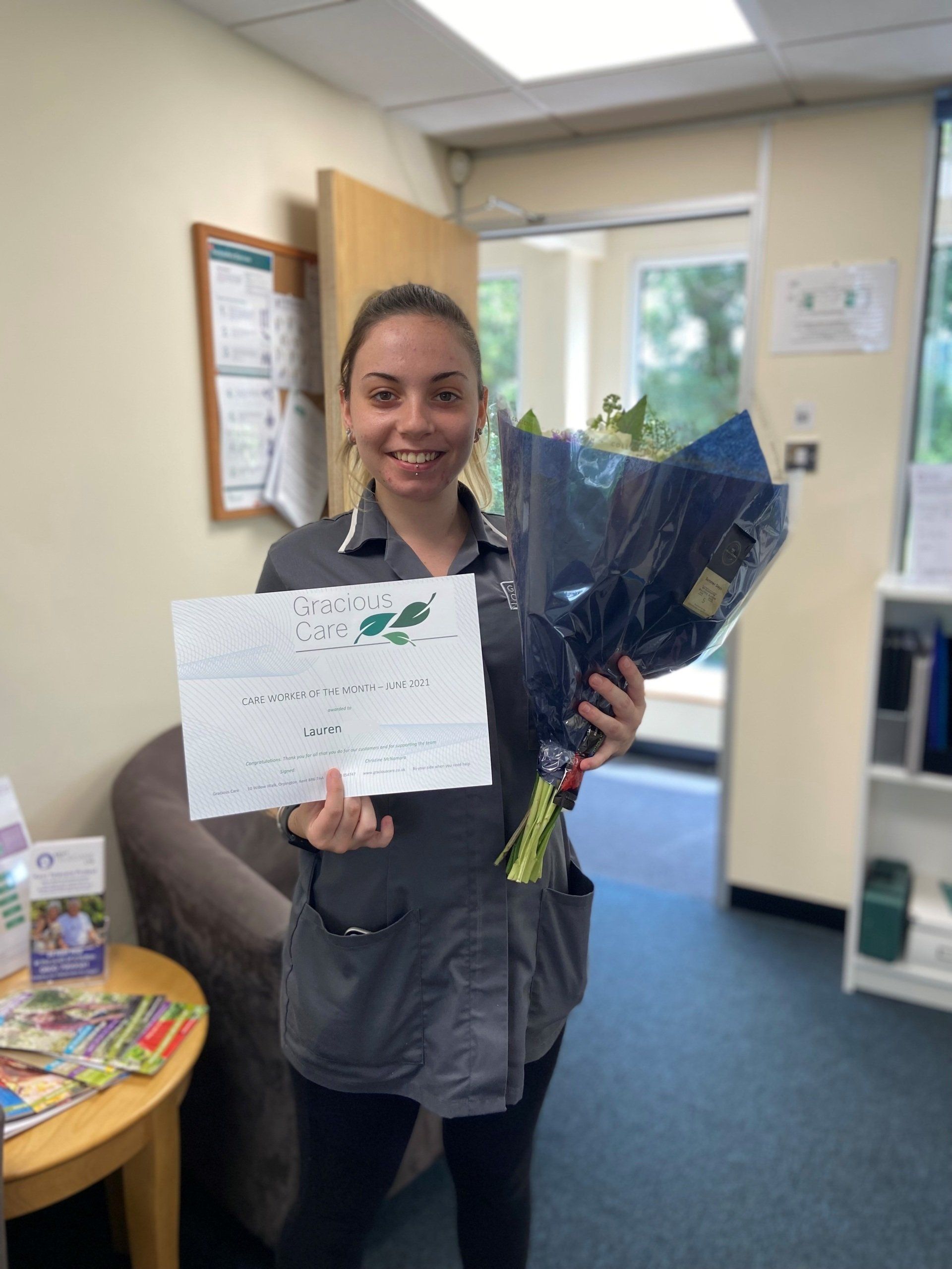 Carer of the month, June 2021 certificate