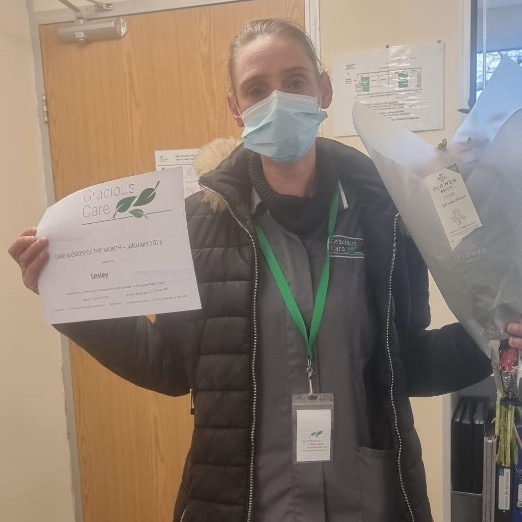 Carer of the month, January 2022 certificate