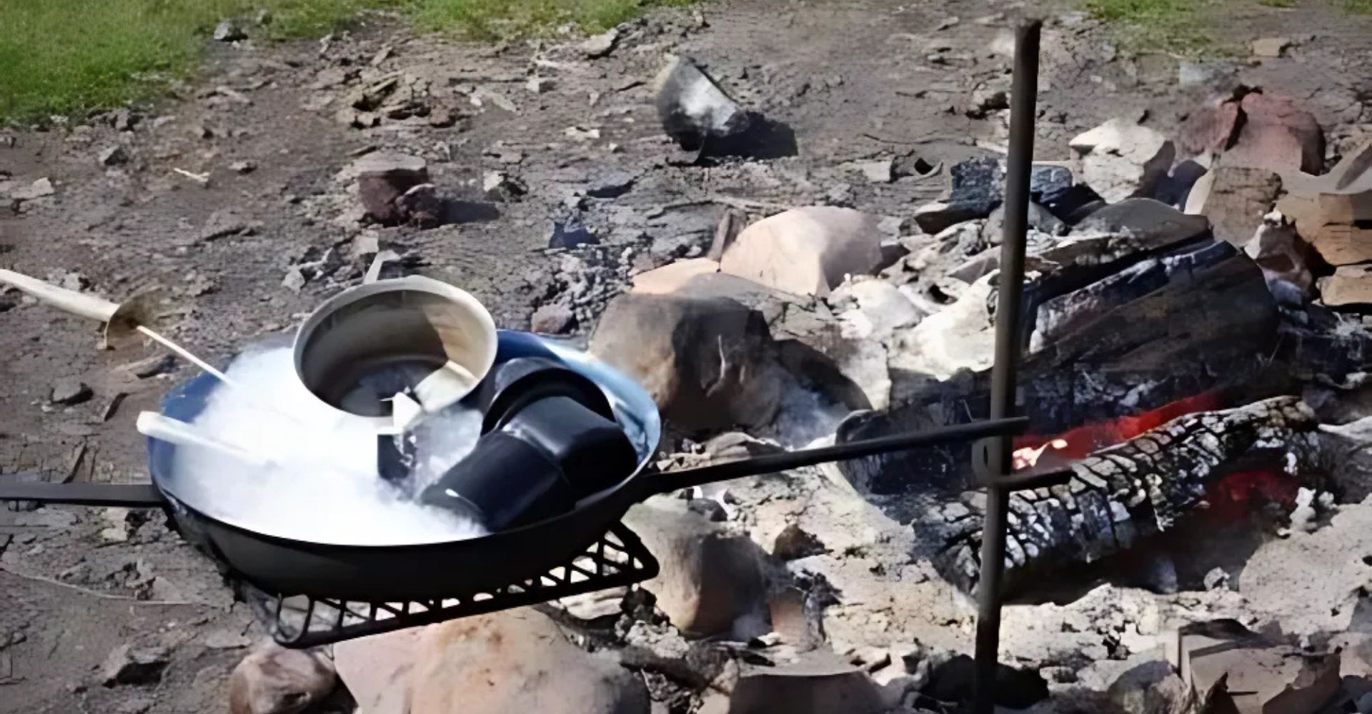 Campfire cooking set.