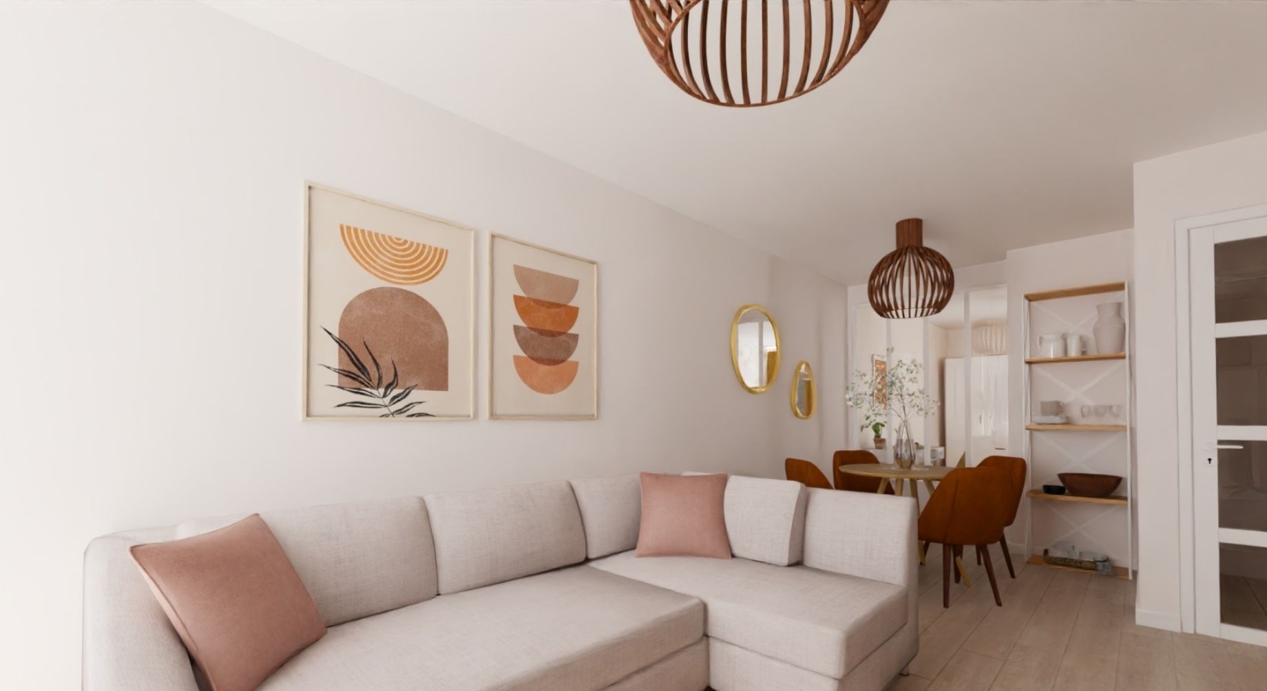 Proposition d'aménagement virtuel d'un appartement à Lyon