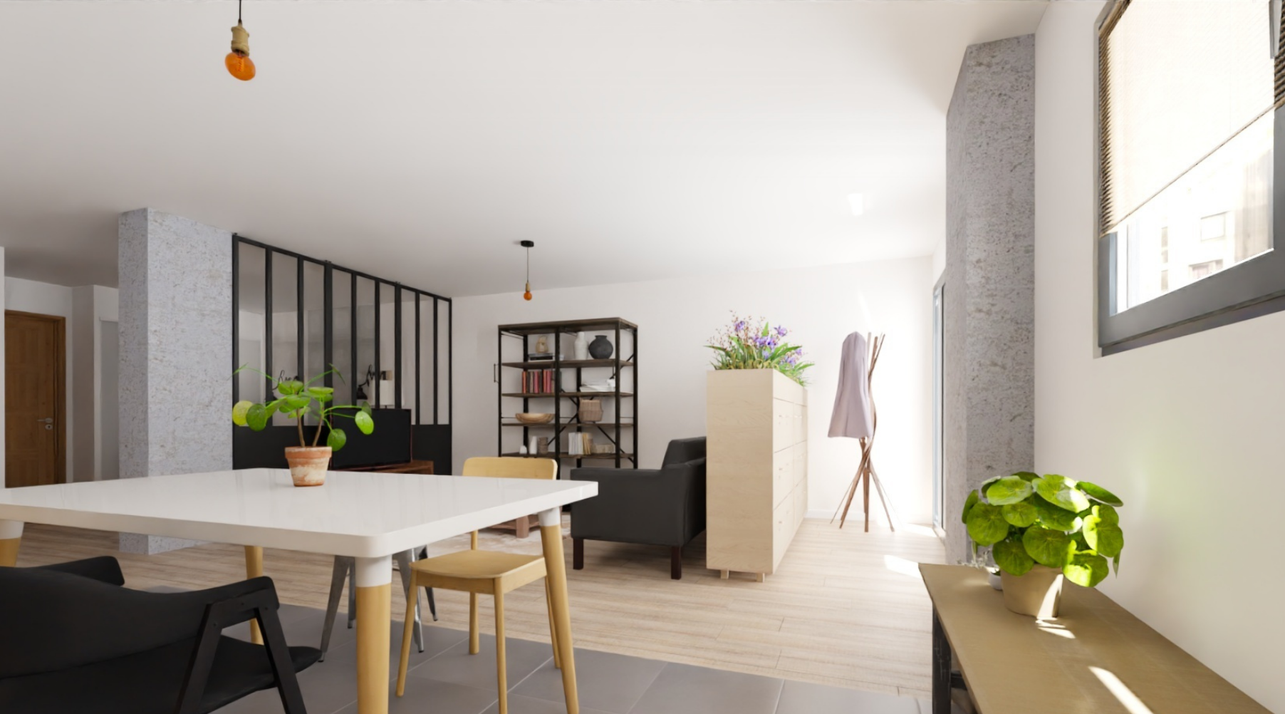 Home staging-Proposition d'aménagement virtuel d'un appartement à vendre à Annecy