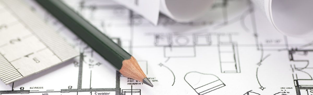 Plan d'architecte en noir et blanc pour l'aménagement intérieur d'une maison, dessiné au crayon avec une règle, sur la commune de Chauffailles dans le charolais (71)