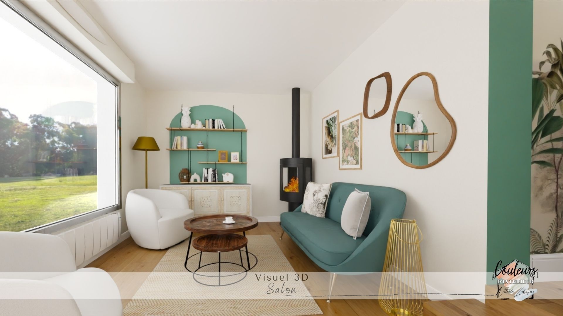 Visuel 3D projet de décoration & d'aménagement intérieur-salon à Paray le Monial-Couleurs d'intérieur-Natacha Labruyere architecte décoratrice d'intérieur basée à La Clayette