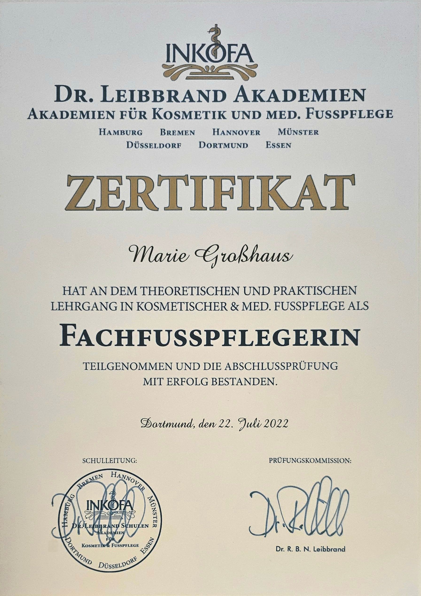 Fachfusspflege medizinisch altena