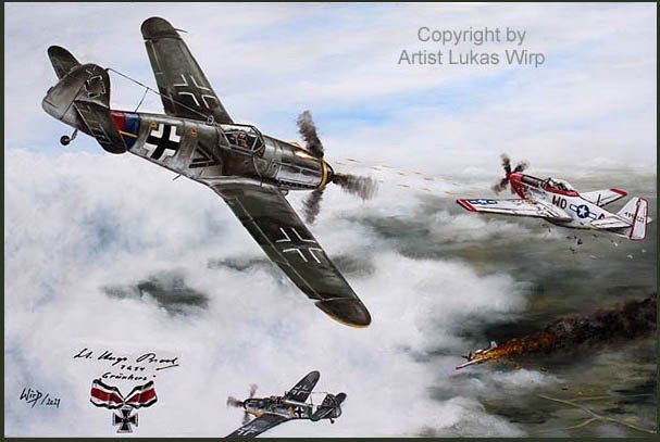 BF109 vs P51 Mustang ME109, Luftkampf, Westfront, Ritterkreuz.