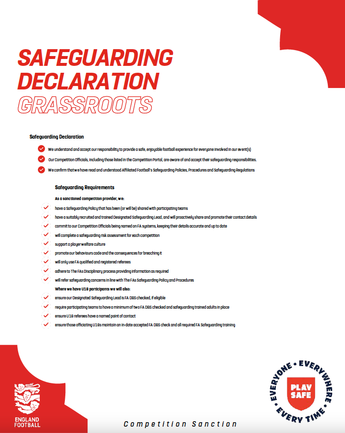 Click to view safeguarding declaration