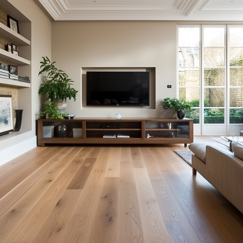 Oak laminate floor in a lounge