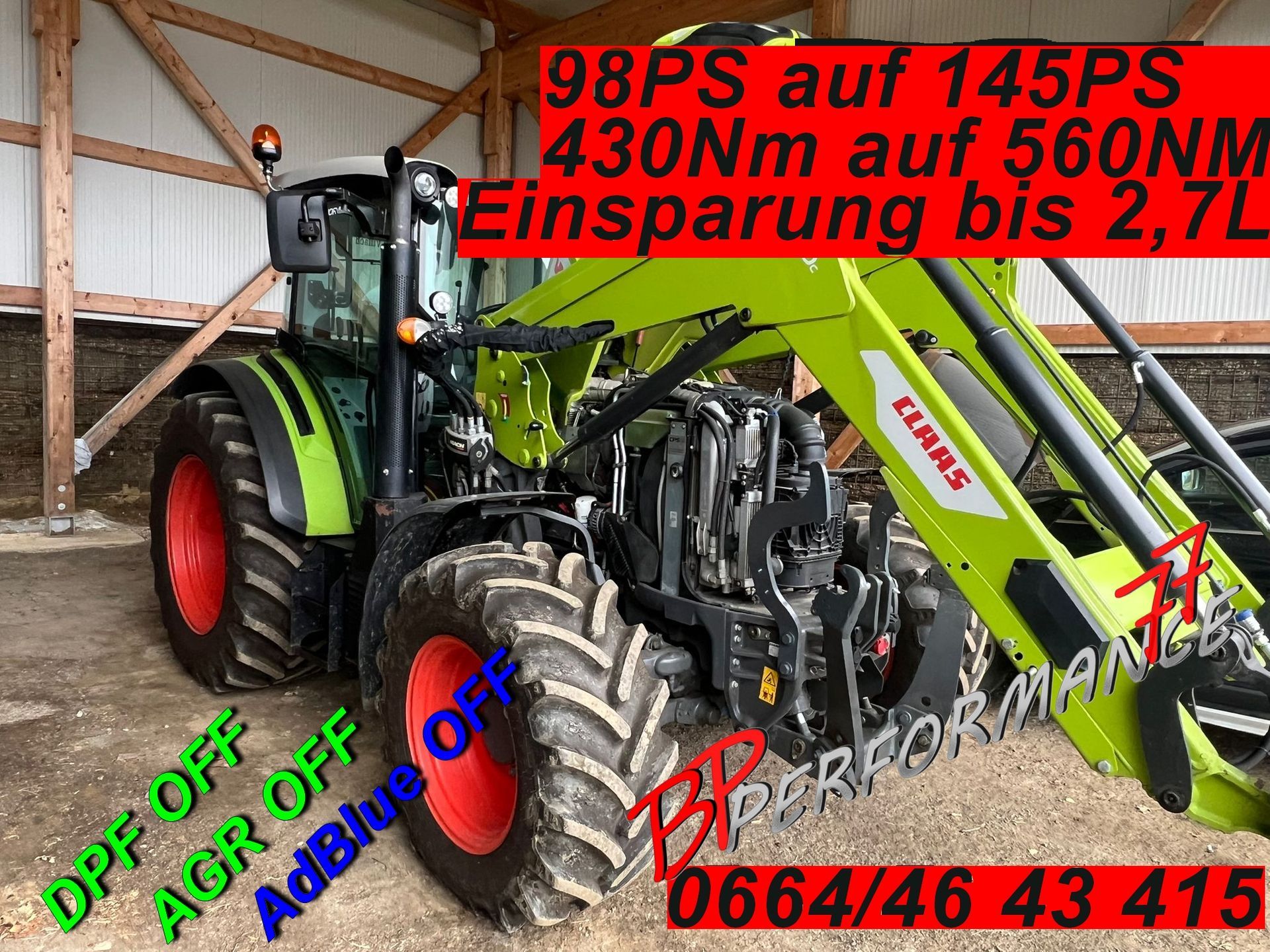Claas Chiptuning Softwaretuning
Ecotuning
AdBlue Deaktivieren ausschalten
AGR Abgasrückführung deaktivieren
Leistungssteigerung
powered by BP Performance77
BP Tuning