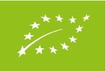 Logo der EU-Bio-Zertifizierung: Zwölf weiße Sterne, die in Form eines Blattes auf grünem Grund angeordnet sind.