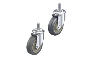 Light-medium duty casters, with threaded stem