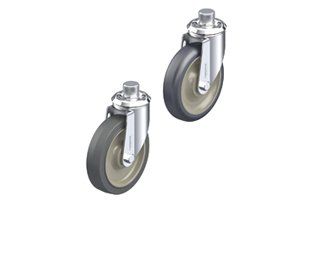 Light-medium duty casters with pipe thread stem