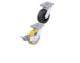 Medium duty forged industrial casters with plate
