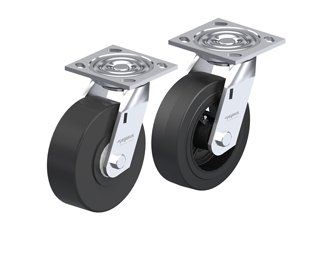 Medium duty industrial casters with plate