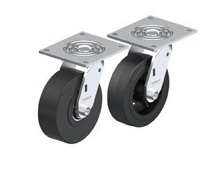 Medium duty industrial casters with plate