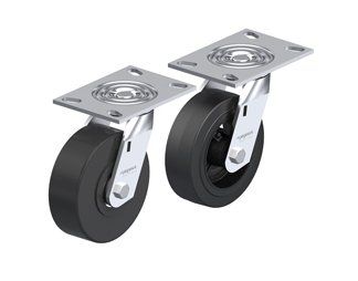 Medium duty industrial casters with plate
