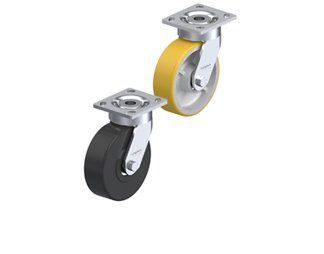 Medium-heavy duty maintenance-free casters with plate