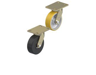 Medium-heavy duty maintenance-free casters with plate