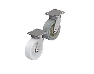 Stainless steel medium-heavy duty kingpinless casters with plate