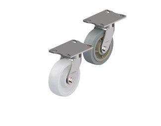 Stainless steel medium-heavy duty kingpinless casters with plate