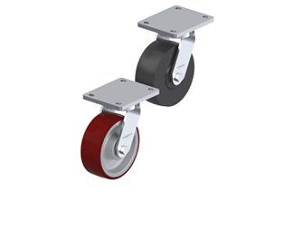 Heavy duty kingpinless casters with plate